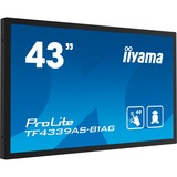 iiyama TF4339AS-B1AG Monitor PC 108 cm (42.5") 3840 x 2160 Pixel 4K Ultra HD LED Touch screen Nero, Public Display Nero (opaco), 108 cm (42.5"), 3840 x 2160 Pixel, 4K Ultra HD, LED, 8 ms, Nero