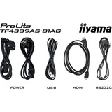 iiyama TF4339AS-B1AG Monitor PC 108 cm (42.5") 3840 x 2160 Pixel 4K Ultra HD LED Touch screen Nero, Public Display Nero (opaco), 108 cm (42.5"), 3840 x 2160 Pixel, 4K Ultra HD, LED, 8 ms, Nero