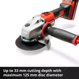 EINHELL AXXIO smerigliatrice angolare 12,5 cm 8500 Giri/min 1,16 kg rosso/Nero, 8500 Giri/min, 12,5 cm, Batteria, 2,6 Ah, 1,16 kg