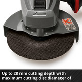EINHELL Smerigliatrice angolare a batteria Power X-Change TE-AG 18/115 Q Li Solo, 18 Volt rosso/Nero