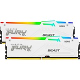 Kingston FURY FURY Beast 64GB 6400MT/s DDR5 CL32 DIMM (Kit da 2 moduli) White RGB EXPO, Memoria bianco, 64 GB, 2 x 32 GB, DDR5, 288-pin DIMM, Bianco