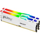 Kingston FURY FURY Beast 64GB 6400MT/s DDR5 CL32 DIMM (Kit da 2 moduli) White RGB EXPO, Memoria bianco, 64 GB, 2 x 32 GB, DDR5, 288-pin DIMM, Bianco