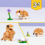 LEGO Creator 3-in-1 Tenero Criceto con Fiore, Giochi di costruzione 