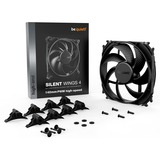 be quiet! SILENT WINGS 4 | 140mm PWM high-speed Case per computer Ventilatore 14 cm Nero 1 pz, Ventola Nero, Ventilatore, 14 cm, 1900 Giri/min, 133,2 m³/h, Nero