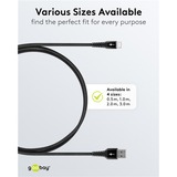 goobay Cavo tessile USB 2.0 supersoft, connettore USB-A > connettore USB-C Nero