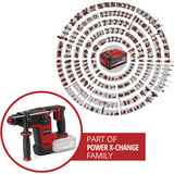 EINHELL Martello perforatore a batteria professionale TP-HD 18/26 Li BL - Solo, 18 Volt, Trapano a percussione rosso/Nero