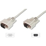 Digitus Cavo di prolunga per trasferimento dati seriale, D-Sub9 (spina) > D-Sub9 (presa) beige