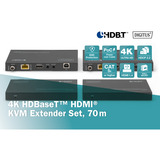 Digitus Set extender HDMI KVM 4K HDBaseT, Estensione HDMI Nero