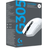 Logitech G305 mouse Mano destra RF senza fili + Bluetooth Ottico 12000 DPI, Mouse da gioco bianco, Mano destra, Ottico, RF senza fili + Bluetooth, 12000 DPI, 400 fps, Bianco