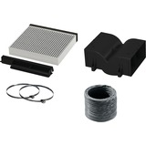 Bosch DWZ1DX1I4 accessorio per cappa Kit di riciclaggio della cappa da cucina, Set di conversione Kit di riciclaggio della cappa da cucina, Nero, Grigio, Bosch, 6 pz