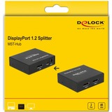DeLOCK Splitter DisplayPort 1.2 > 2x DisplayPort 4K, Separatori DisplayPort Nero