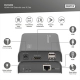 Digitus Set di extender KVM HDMI IP, Switch KVM 