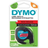 Dymo LetraTag etichette originali in plastica | rotolo da 12 mm x 4 m | stampa nera su rosso | LT etichette autoadesive per etichettatrice LetraTag | 1 pezzo, Nastro di scrittura Nero su rosso, Poliestere, Belgio, DYMO, LetraTag 100T, LetraTag 100H, 1,2 cm