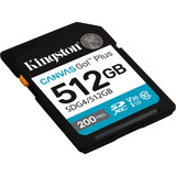 Kingston Canvas Go! Plus 512GB SDXC Canvas Go Plus Gen4 200MB/s C10 UHS-I U3 V30, Scheda di memoria Nero, 512 GB, SDXC, Classe 10, UHS-I, 200 MB/s, 160 MB/s