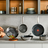 Tefal Set di padelle acciaio inox Emotion, 2 pezzi Nero/in acciaio inox