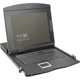 Digitus Console KVM LCD HD modulare con TFT 19" 16 porte VGA, Switch KVM Nero