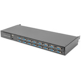 Digitus Console KVM LCD HD modulare con TFT 19" 16 porte VGA, Switch KVM Nero
