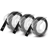 Dymo 3D Nastro Etichette a Rilievo Autoadesive | Rotoli da 9 mm x 3 m | stampa bianca su nero |Per Omega e Junior etichettatrice a rilievo| Confezione da 3, Nastro di scrittura Belgio, 3 m, 3 pz, 89 mm, 105 mm, 50 mm
