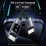 UGREEN 35501 cavo USB 1 m USB C Nero Nero/grigio, 1 m, USB C, USB C, Nero