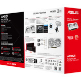 ASUS Dual -RX9060XT-16G-WHITE AMD Radeon RX 9060 XT 16 GB GDDR6, Scheda grafica bianco, Radeon RX 9060 XT, 16 GB, GDDR6, PCI Express 5.0, 2 ventola(e)