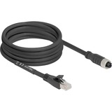 DeLOCK Cavo M12 codificato X presa 8 pin > spina RJ-45, Cat.5e S/FTP Nero