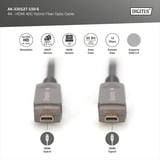 Digitus Cavo ibrido in fibra ottica HDMI / Micro HDMI AOC, UHD 4K Nero