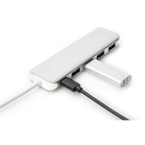 Digitus Hub USB Type-C™ a 4 porte (USB 3.0) + PD argento