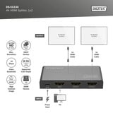 Digitus Splitter HDMI 4K, 1x2 Nero