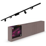 Philips Hue Perifo kit con 4 faretti spot, Lampada Nero, Philips Hue White and Color ambiance Perifo kit con 4 faretti spot, Faretto luminoso intelligente, Bluetooth/Zigbee, Nero, LED, Metallo, Sintetico, Lampadina/e non sostituibile/i