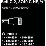 Wera 05003996001 Set di bussole, chiave combinata   Nero, Set di bussole, 1/2", Metrico, 6 testina/e, 4,5,6,8,10 mm