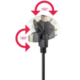 goobay Cavo HDMI ad alta velocità 360° Nero/Oro
