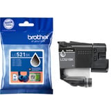Brother LC521BK cartuccia d'inchiostro 1 pz Originale Nero Nero, 1 pz, 500 pagine, Confezione singola