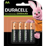 Duracell 4xAA Batteria ricaricabile Stilo AA Batteria ricaricabile, Stilo AA, 4 pz, 2500 mAh, Multicolore, 84 mm