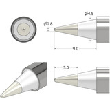 iFixit Punta di saldatura FixHub conica appuntita, saldatore argento