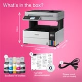 Epson EcoTank ET-5150, Stampante multifunzione grigio/Nero, Ad inchiostro, Stampa a colori, 4800 x 1200 DPI, A4, Stampa diretta, Nero, Bianco