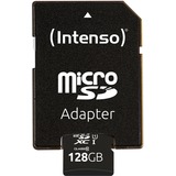 Intenso 3424491 memoria flash 128 GB MicroSD UHS-I Classe 10, Scheda di memoria Nero, 128 GB, MicroSD, Classe 10, UHS-I, Class 1 (U1), A prova di temperatura, Resistente agli urti, Impermeabile, A prova di raggi X