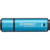 Kingston IronKey 128GB Vault Privacy 50 crittografia AES-256, FIPS 197, Chiavetta USB celeste/Nero, FIPS 197, 128 GB, USB tipo A, 3.2 Gen 1 (3.1 Gen 1), 250 MB/s, Cuffia, Nero, Blu