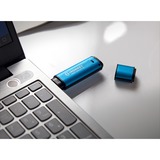 Kingston IronKey 128GB Vault Privacy 50 crittografia AES-256, FIPS 197, Chiavetta USB celeste/Nero, FIPS 197, 128 GB, USB tipo A, 3.2 Gen 1 (3.1 Gen 1), 250 MB/s, Cuffia, Nero, Blu