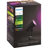 Philips Hue Faretto per esterni Lily, Luce LED Nero, Philips Hue White and Color ambiance Faretto per esterni Lily, Colonna/Luce a lampione da esterno, Bluetooth/Zigbee, Nero, LED, Alluminio, Lampadina/e non sostituibile/i