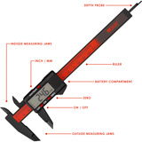 Thermal Grizzly Calibro digitale TG, Strumento di misura Nero/Rosso