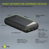 goobay Powerbank a ricarica rapida 20.000 mAh Nero