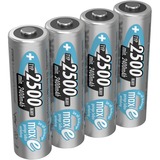 Ansmann 2500mAh AA maxE plus Stilo AA Nichel-Metallo Idruro (NiMH), Batteria argento, Stilo AA, Nichel-Metallo Idruro (NiMH), 1,2 V, 2500 mAh, 14,5 x 14,5 x 50,5 mm