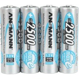Ansmann 2500mAh AA maxE plus Stilo AA Nichel-Metallo Idruro (NiMH), Batteria argento, Stilo AA, Nichel-Metallo Idruro (NiMH), 1,2 V, 2500 mAh, 14,5 x 14,5 x 50,5 mm