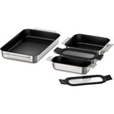 Bosch HEZ9FF040 accessorio e componente per forno Set da forno Acciaio inox, Set di padelle accaio/Nero, Set da forno, Bosch, Forno, Acciaio inox, 3 pz