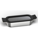 Bosch HEZ9FF040 accessorio e componente per forno Set da forno Acciaio inox, Set di padelle accaio/Nero, Set da forno, Bosch, Forno, Acciaio inox, 3 pz