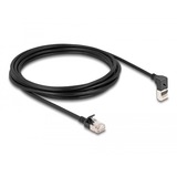 DeLOCK Cavo patch RJ-45 Cat.6a S/FTP, Slim 90° angolato Nero