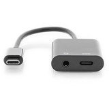 Digitus Adattatore USB-C a USB-C + jack da 3,5 mm Nero