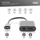 Digitus Adattatore USB-C a USB-C + jack da 3,5 mm Nero