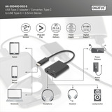 Digitus Adattatore USB-C a USB-C + jack da 3,5 mm Nero