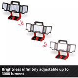 EINHELL Lampada a batteria professionale TP-CL 18/3000 Li Set - Solo, 18Volt, Riflettore di costruzione rosso